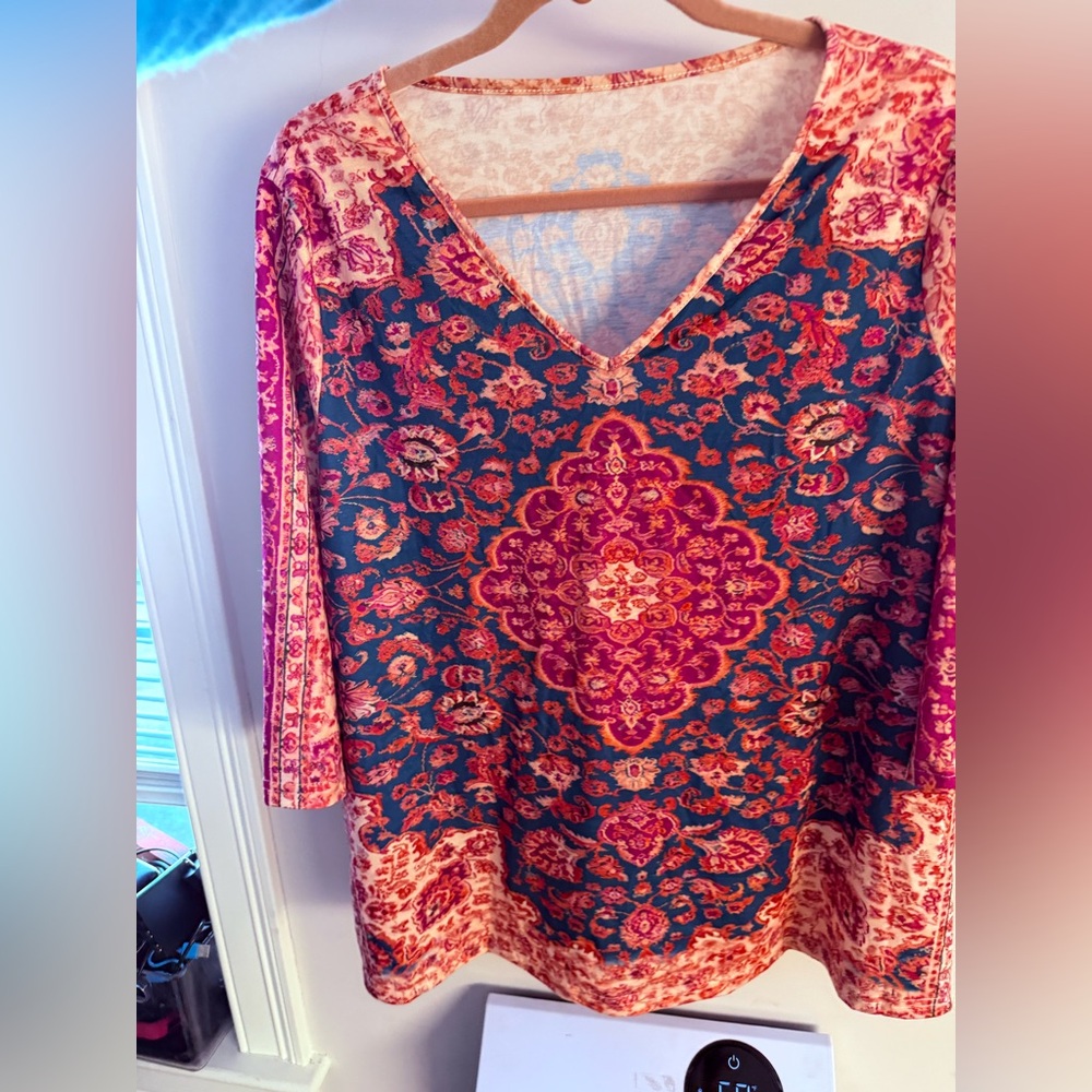 Floral V-Neck Women's Top